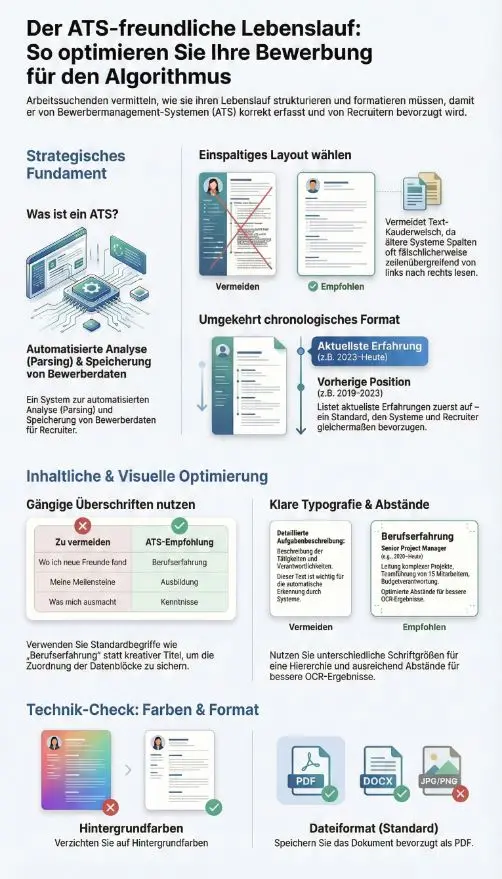 ATS Lebenslauf Vorlage – korrektes Format für Bewerbermanagementsysteme