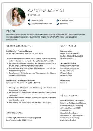 Lebenslauf Vorlage buchhalter Word