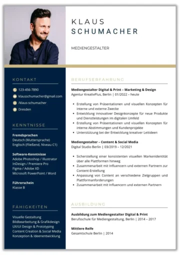 Lebenslauf Vorlage Mediengestalter Word