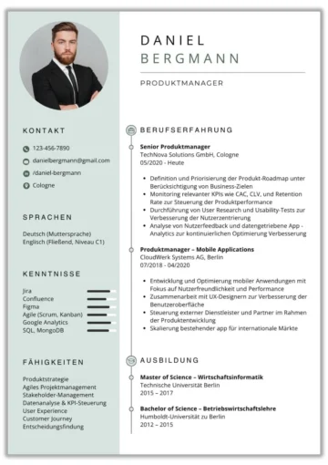 Lebenslauf Vorlage Produktmanager Word