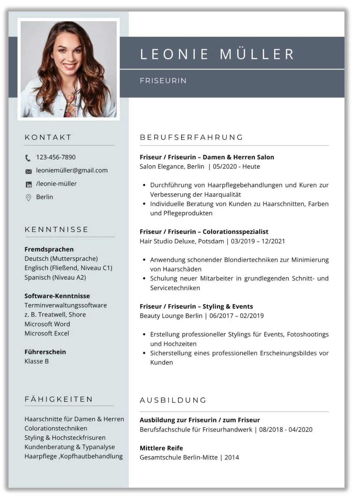 Canva Lebenslauf Vorlage Modern mit professionellem Design für moderne Bewerbungen