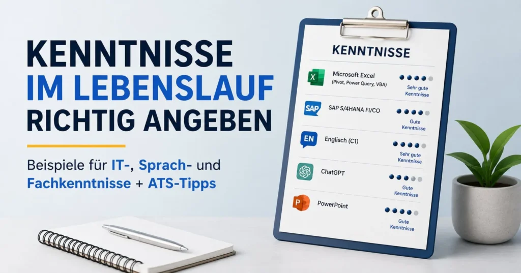 Kenntnisse im Lebenslauf richtig angeben mit Beispielen für IT-, Sprach- und Fachkenntnisse