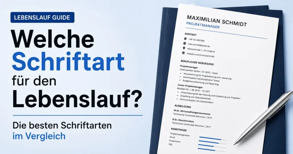 Schriftart für den Lebenslauf im Vergleich